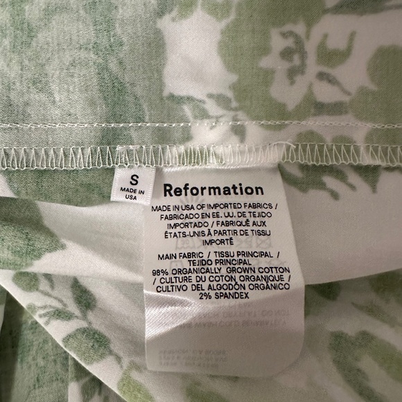 Reformation East Floral Print Cotton Blend Open Back Tiered Midi Dress | Size S - Picture 9 of 11